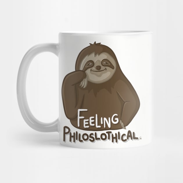 Feeling Philoslothical Funny Sloth Cartoon Pun Digital Illustration by AlmightyClaire